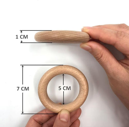 Natural Beech Wood Rings, 10 Pcs Unfinished 6cm Solid Wooden Rings Circles Without Paint for Craft, Connectors Jewelry Making