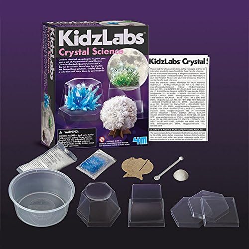 4M Kidzlabs Crystal Science Kit - DIY STEM Toys Lab Experiment, Educational Gift for Kids & Teens