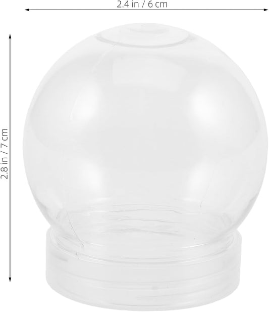 BESTOYARD 15 Pack DIY Clear Plastic Snow Globe Kit with Screw-Off Caps, Refillable Water Globes for Photo Inserts, Classroom Crafts, Teacher, Kids Crafts, Christmas Holiday Decor