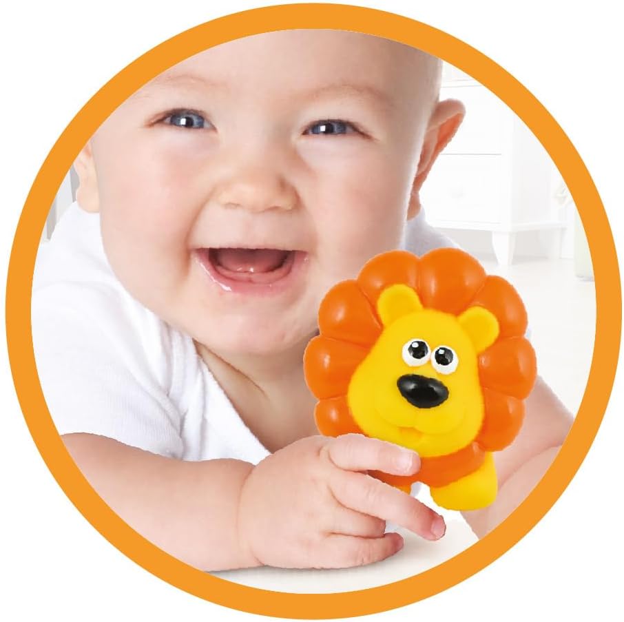 winfun 10-Pc Bath Toy Set – Soft, Squeezable Animal Figures with Floating Drainer Container, Water & Sprinkle Scoops for Sensory Play, Fine Motor Skill Development – Ages 6 Months+