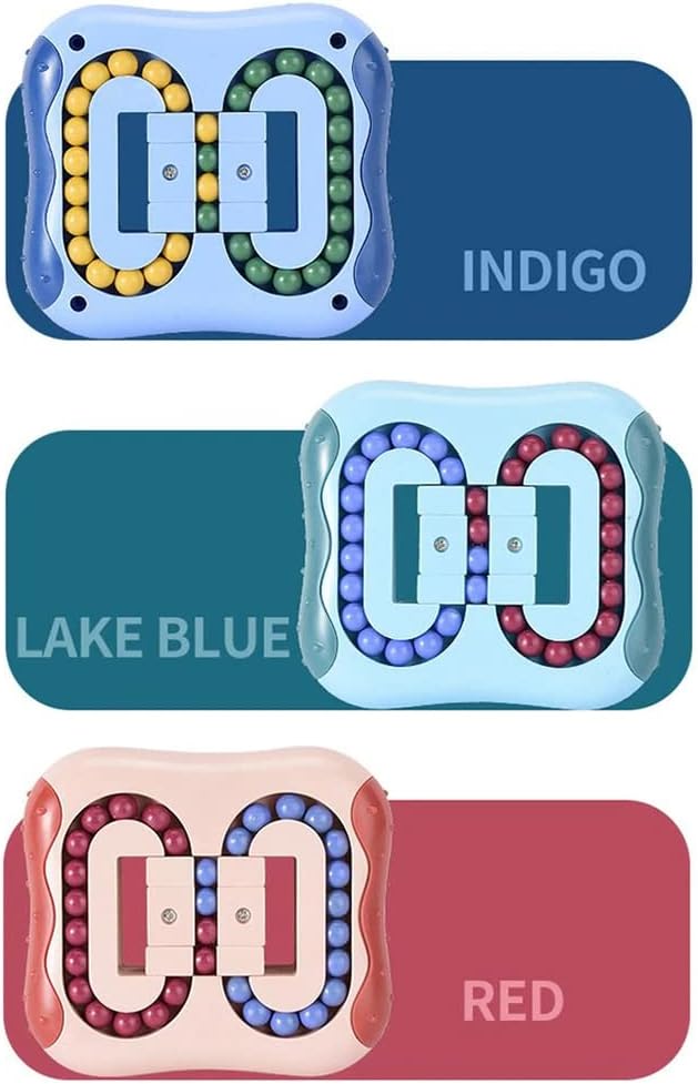 Magic Bean Cube Rotating Puzzle Fidget Toys Anti Stress Ball IQ Games Educational Sensory Easter Gift for Boys Girls Kids Children Adults (Indigo)