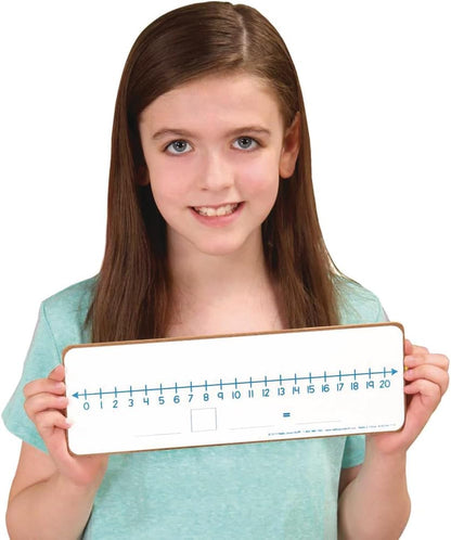 Really Good Stuff Number Line Dry Erase Boards – Two-Sided Boards Feature 0-10 Number Line On One Side, 0-20 On The Other, Write and Wipe, 12”x4” (Set of 6), Number Line for Students