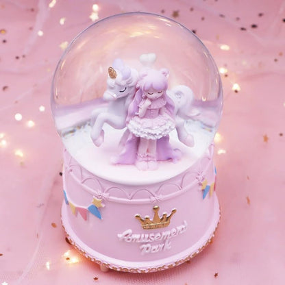 Snow Globe Birthday Gift for Girls,Princess Crown Snow Globe with Music, Automatic Snow Drift, Large Size Daughter Snow Globes Gifts for Christmas Decoration Birthday Gift (Pink)