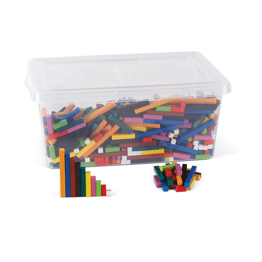 hand2mind Plastic Cuisenaire Rods Classroom Set, (Set of 15) & Rainbow Fraction Tower Cubes, (Set of 51)