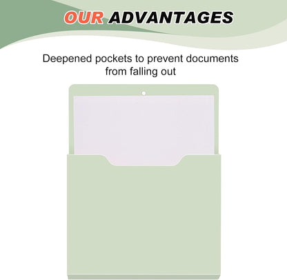 Fuutreo 6 Pcs Magnetic Wall File Organizer Magnetic Wall File Holder Refrigerator Magazine Holder for Mail Letters Paper(Aqua Green,Vertical-large)