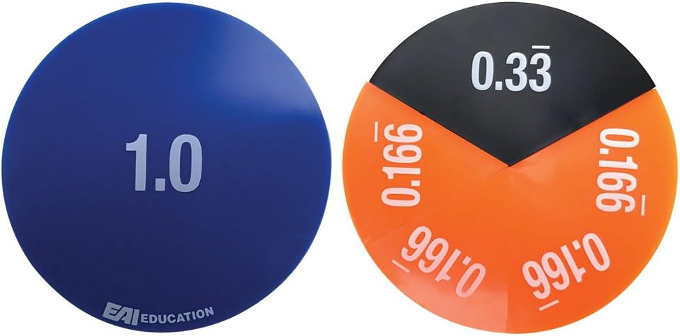 EAI Education Double-Sided Fraction/Decimal Circles - Set of 51