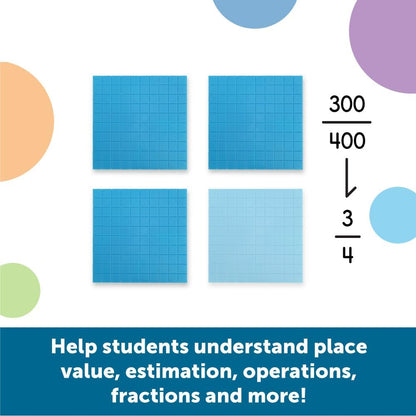 Learning Resources Base Ten Blocks Smart Pack - 121 Pieces, Ages 6+, Grades 1+, Math First Grade Games, School Supplies
