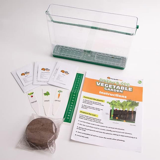 Fat Brain Toys Grow & See Vegetable Garden - Root Viewer Desktop Terrarium, 6+