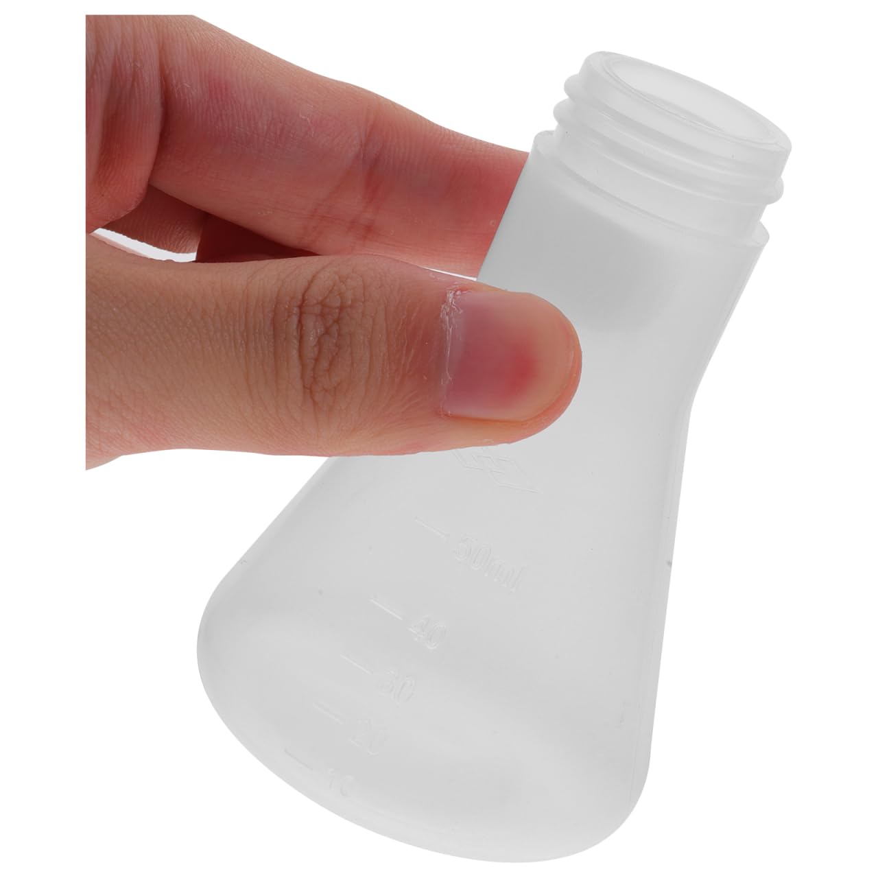 Hemobllo 10-Pack 50ml Plastic Erlenmeyer Flask Set with Screw Caps, BPA-Free PP Graduated Conical Flasks for Lab Experiment, Science Theme Party Favors, Potion Bottles for Liquor & Drinks, Leak-Proof