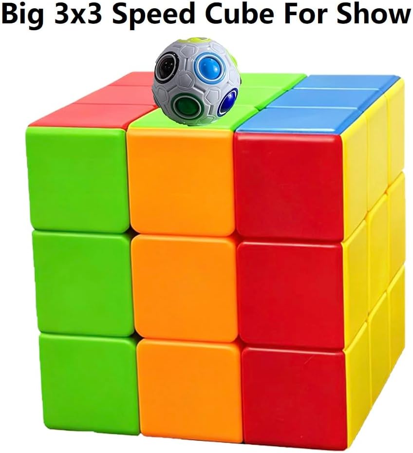 Big 3x3 Speed Cube Pro, 3x3 Large Cube Toy Gift for Kids Adults Brain Teasers