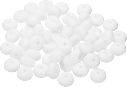 PATIKIL 14mm Silicone Beads, 60PCS Silicone Beads Bulk Abacus Spacer Beads Lentil Focal Cute for Pens Keychain Bracelets Necklace, Black