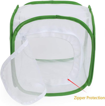 RESTCLOUD Insect and Butterfly Habitat Cage Terrarium Pop-up 24 Inches Tall with Zipper Protection