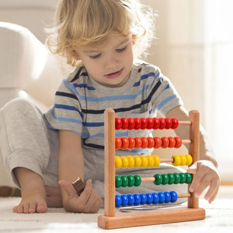 IMIKEYA Wooden Abacus for Kids - 50 Beads Counting Toy Colorful Counters for Kids Math Educational Math Counting Tool Bead Counter Game Counting Toys for Preschool Learning & Elementary School