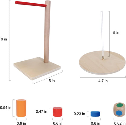 GOTHINK Wooden Balancing Pendulum Game, 42PCS Montessori Balancing Toys for Kids and Adults, Interactive Educational Toy for Children's Gift, Perfect for Parties & Travel