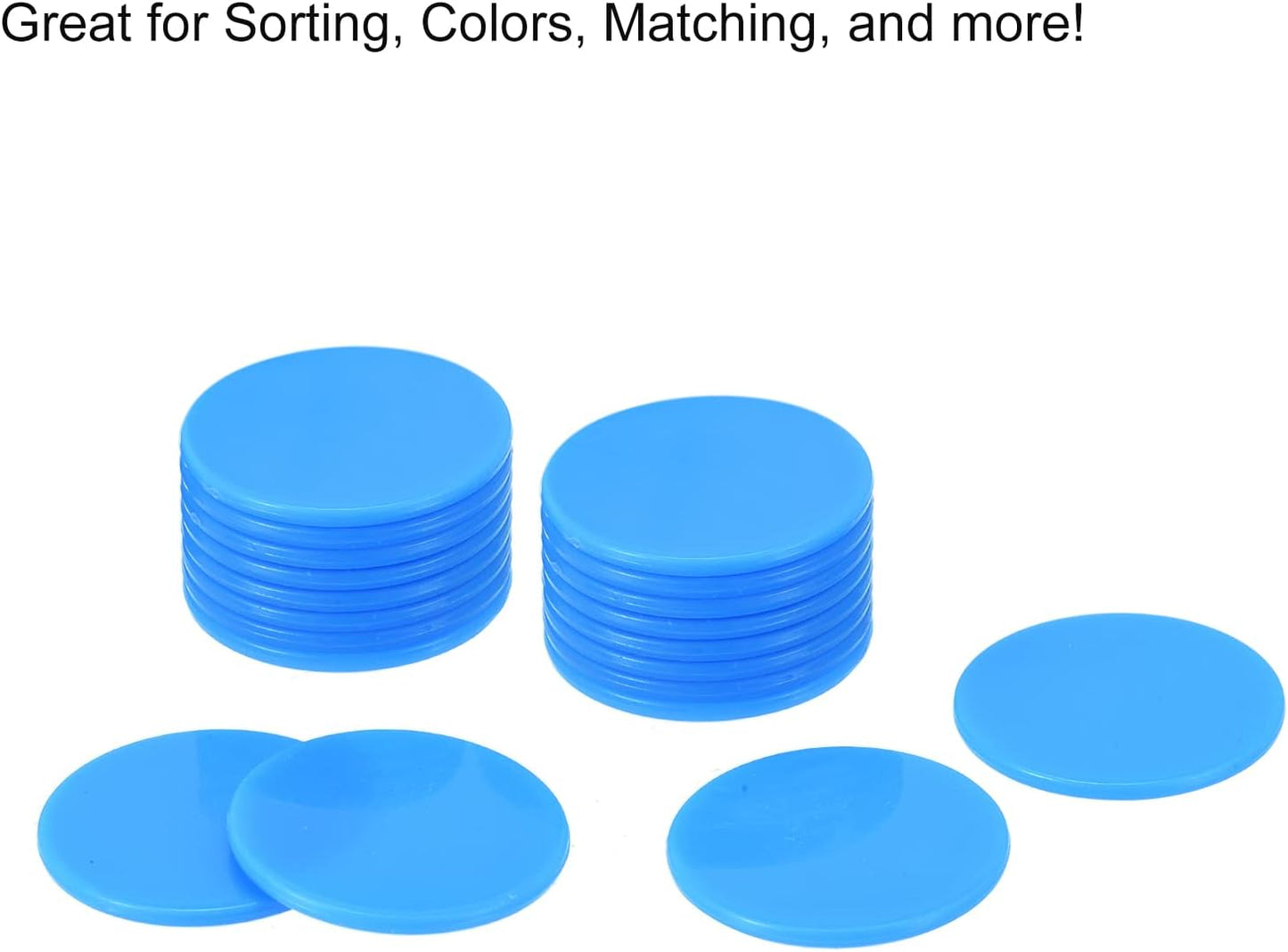 MECCANIXITY Small Plastic Learning Counters Disks Chip Bingo Chip Counting Discs Markers 24mm/0.94 Inch for Math Practice Red, Pack of 50