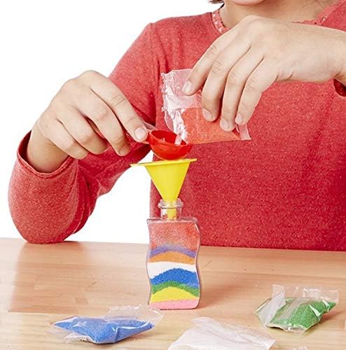 Liberty Imports Create Your Own Sand Art Kit DIY Arts and Crafts Activity - Includes 1 Glow Sand, 5 Sand Art Bottles, 5 Bright Sand Colors, Designing Tool & More