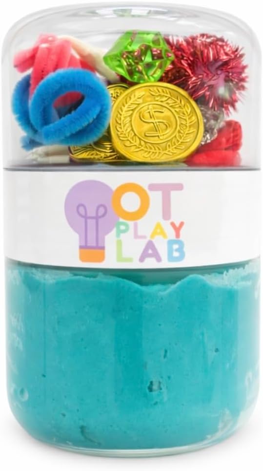 OT Play Lab: Grab'N'Go Sensory Play Dough Jar | Screen-Free Toddler Activity Kit | Fine Motor | All-Natural (Easter Breeze)