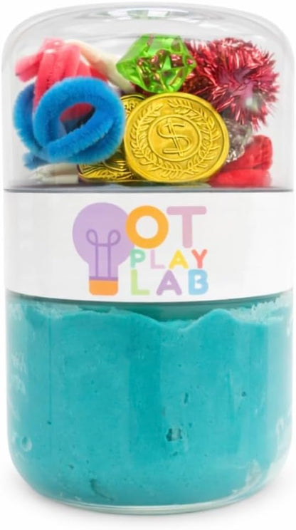 OT Play Lab: Grab'N'Go Sensory Play Dough Jar | Screen-Free Toddler Activity Kit | Fine Motor | All-Natural (Easter Breeze)