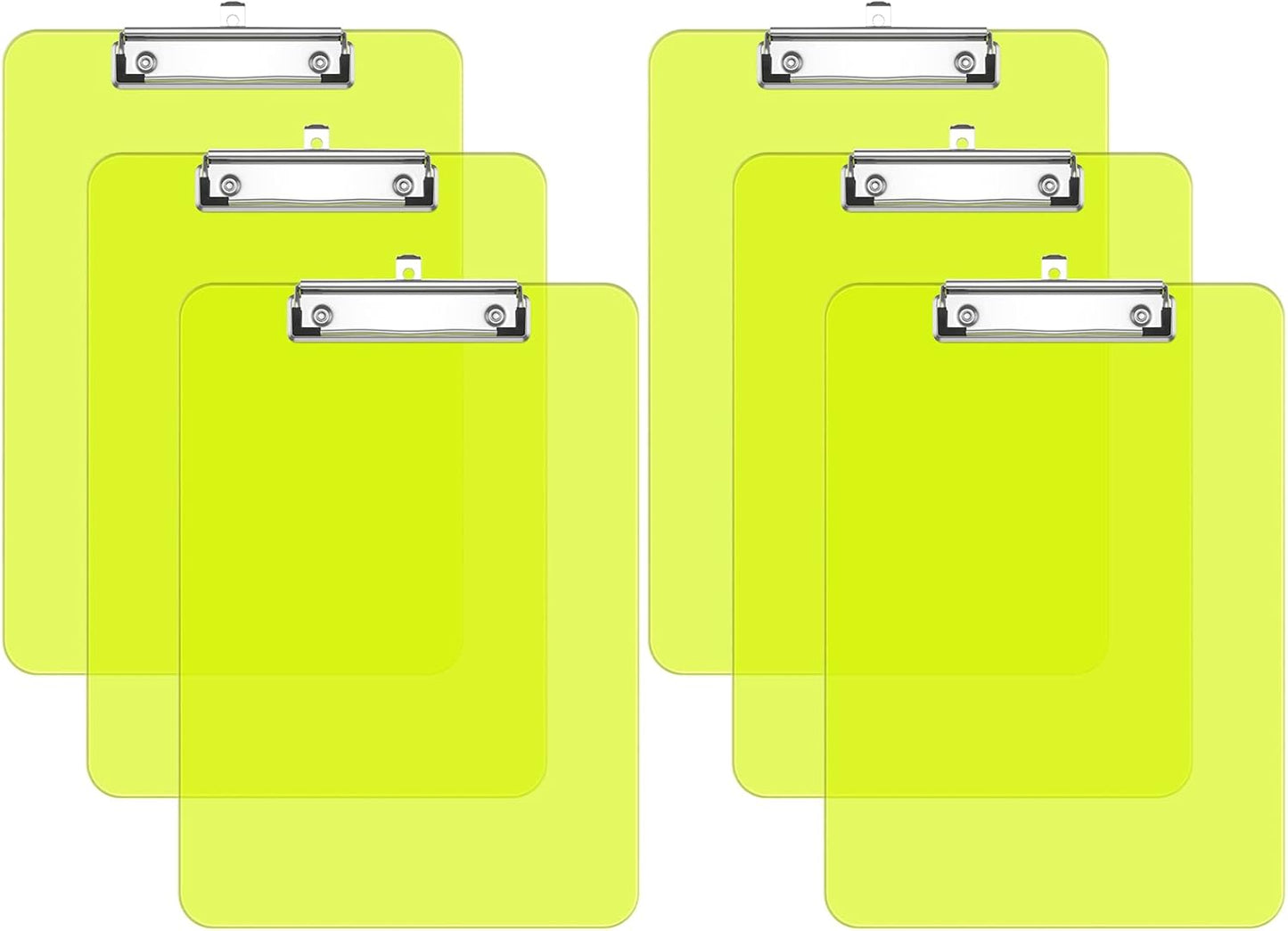 Rimilak Plastic Clipboards with Low Profile Metal Clip, Translucent Board, 12.5 x 9 In Letter Size, Office Supply, Back to School, Pink