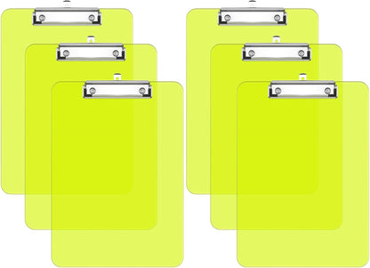 Rimilak Plastic Clipboards with Low Profile Metal Clip, Translucent Board, 12.5 x 9 In Letter Size, Office Supply, Back to School, Pink