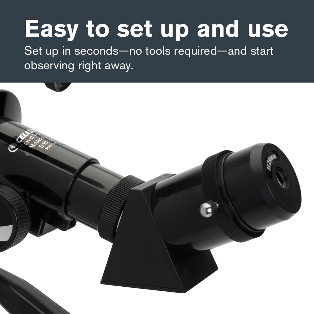 Celestron Travel Scope 70 Portable Refractor Telescope – 70mm Aperture, Fully-Coated Glass Optics – Includes Tripod, Backpack & Software – Ideal for Beginners & Travel