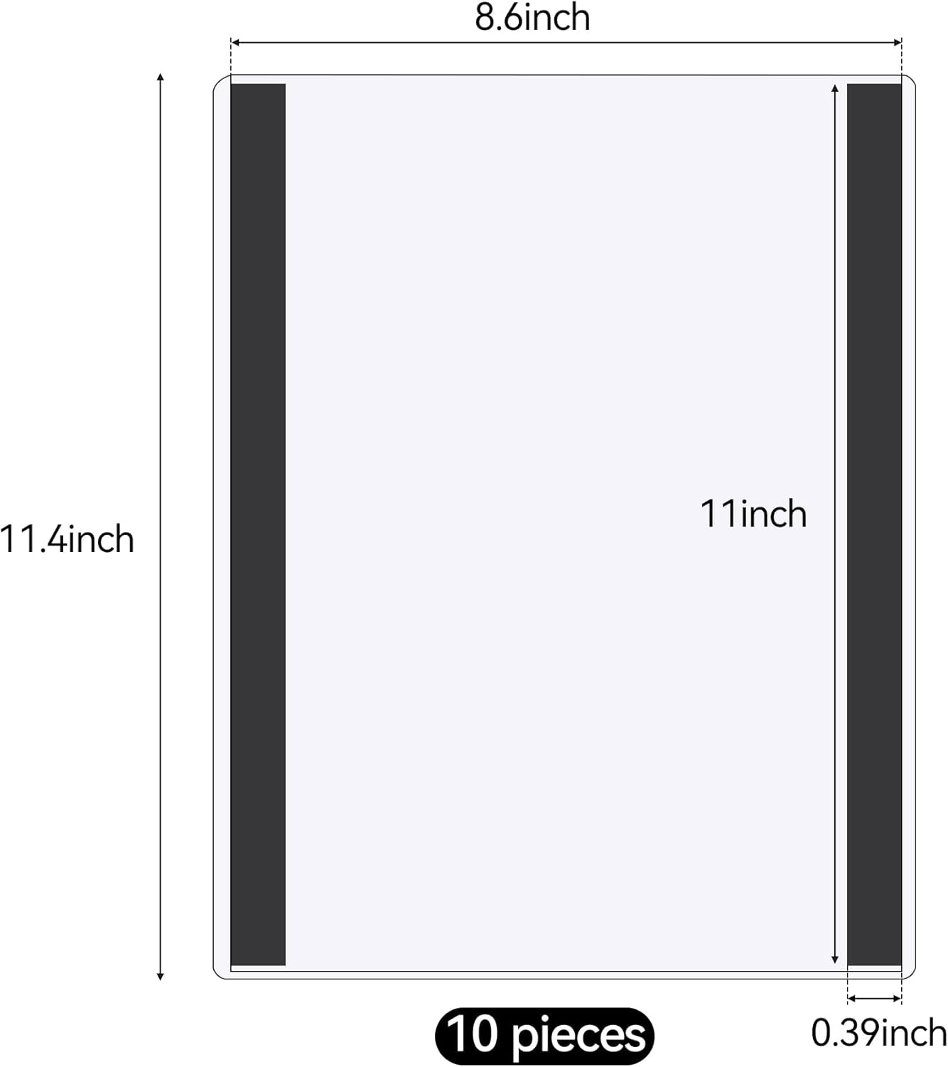10 Pcs 8.5'' x 11'' Rigid Magnetic Sign Holders - Clear Plastic Document Frames with Magnet Borders for Letter Size Posters - Perfect for Home, Office, and Store Displays