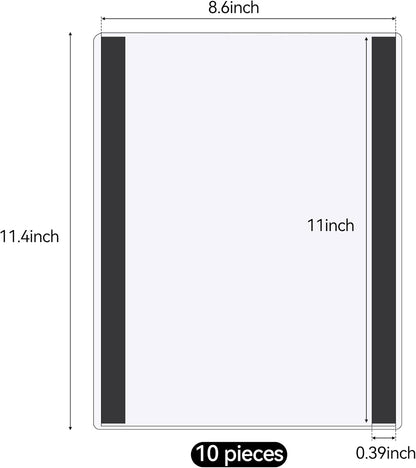 10 Pcs 8.5'' x 11'' Rigid Magnetic Sign Holders - Clear Plastic Document Frames with Magnet Borders for Letter Size Posters - Perfect for Home, Office, and Store Displays