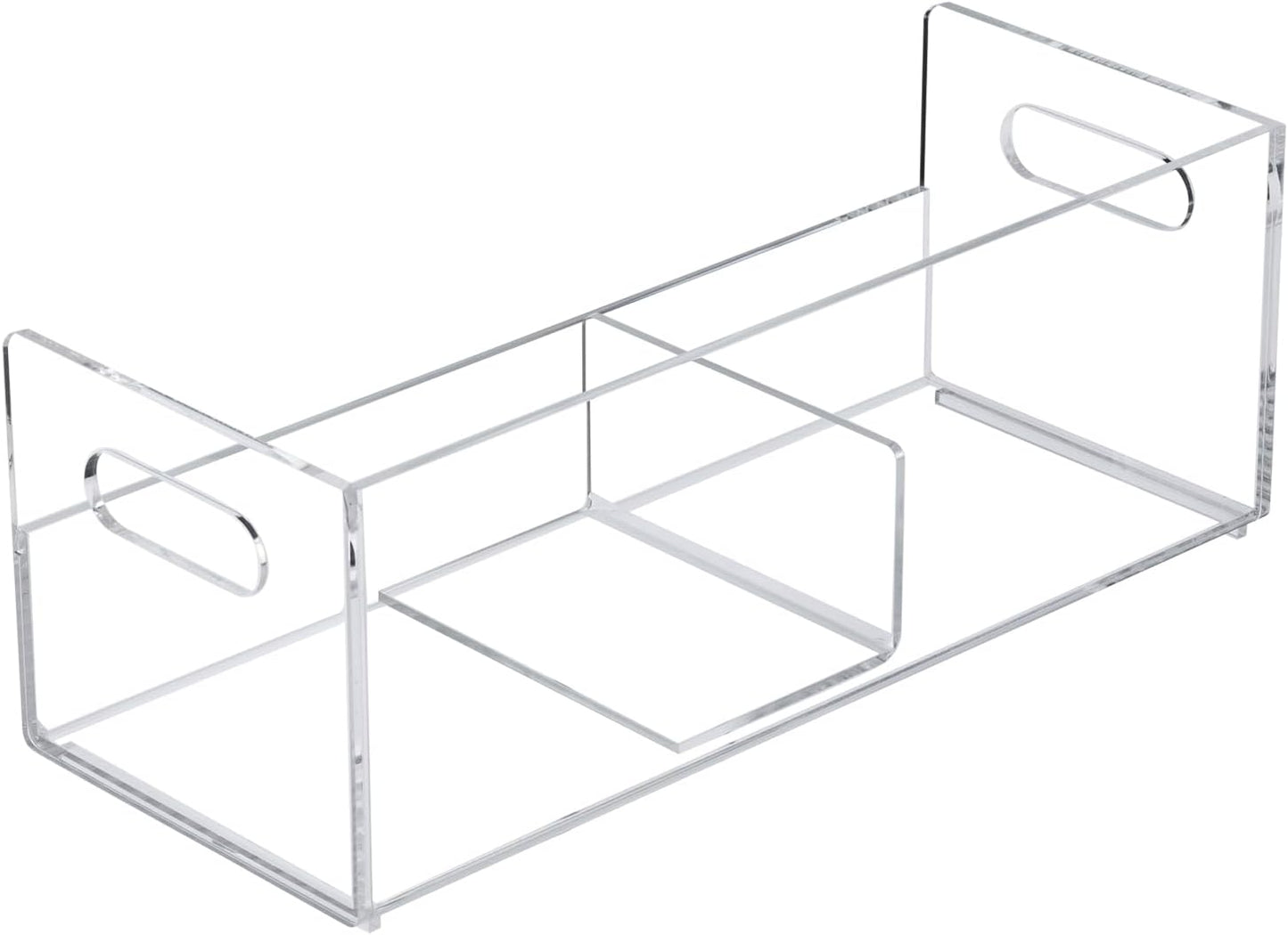 MyGift Modern Premium Clear Acrylic Stackable CD Holder Rack with Cutout Carrying Handles, Compact Disc Jewel Case Display Crate, Media Storage Organizer