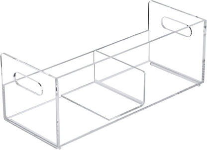 MyGift Modern Premium Clear Acrylic Stackable CD Holder Rack with Cutout Carrying Handles, Compact Disc Jewel Case Display Crate, Media Storage Organizer