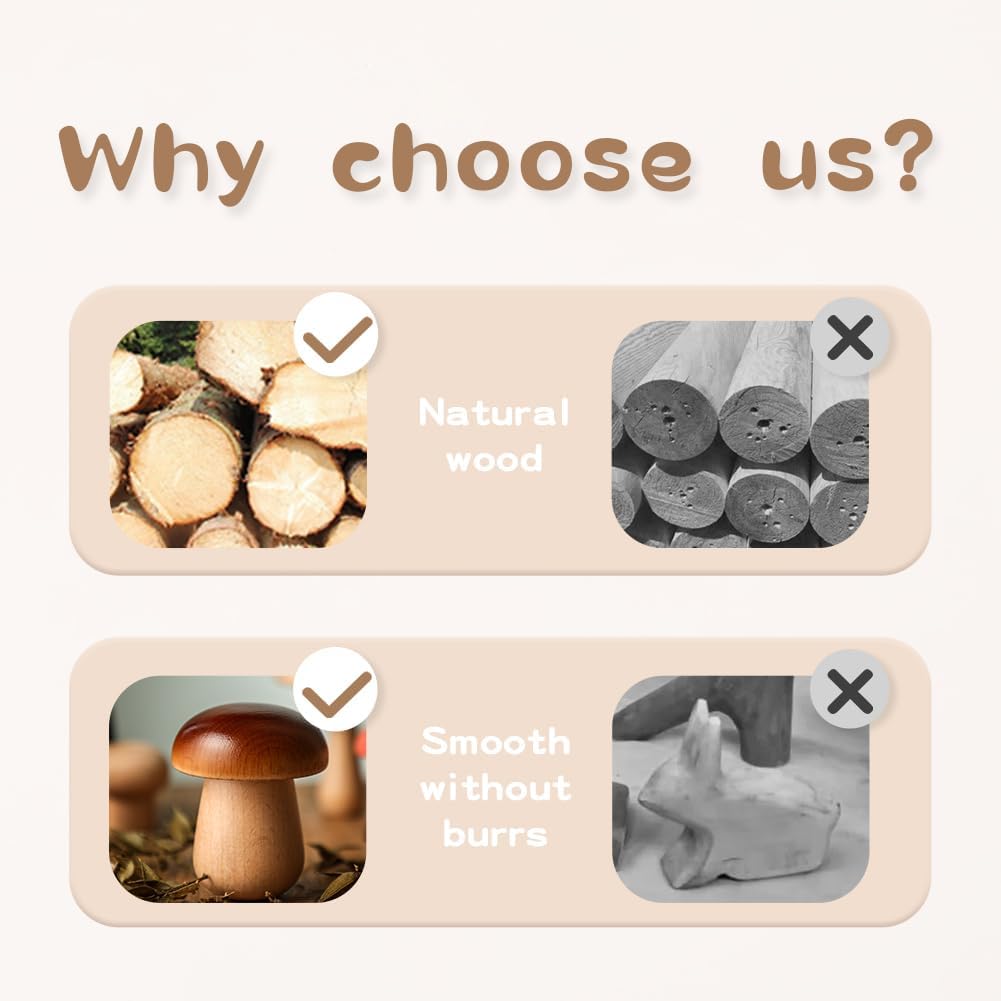 Promise Babe Wooden Baby Toys Balance Counting Toys Math Games Unfinished Wooden Peg Dolls Preschool Learning Educational Montessori Toys for Kids Toddlers