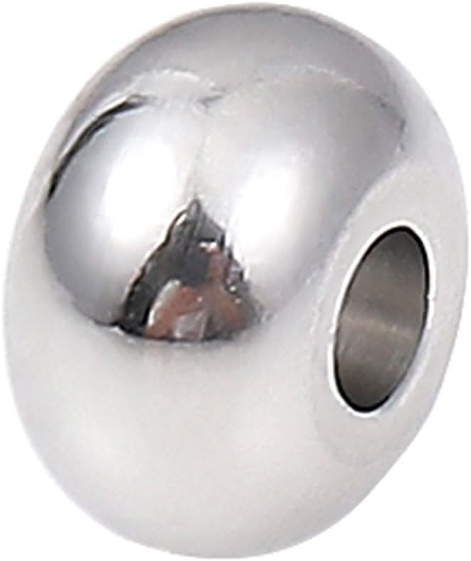 BEADIA Stainless Steel Spacer Beads 3x2.5mm Round Loose Charm Caps Beads for DIY Jewelry Making 100pcs with 1mm Hole
