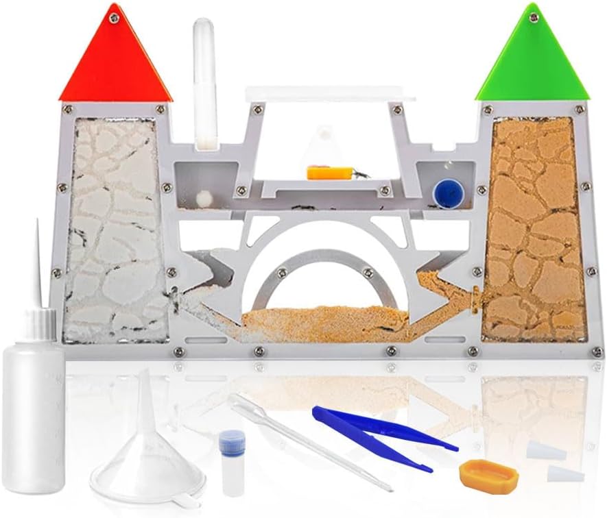 ELNMLHT Ant Farm Kit for Kids, Sand Ant Colony Terrarium, Educational & Learning Science Kit Toy for Kids & Adults