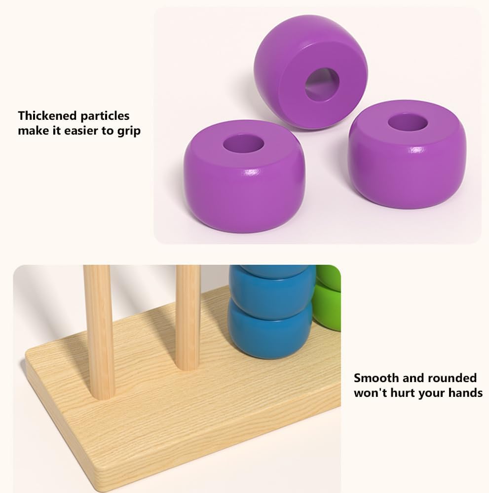 Color Matching Stacking Puzzle Game, Fast Pattern Challenge Ring Stack Puzzle for 2 Players, Competitive Tabletop Puzzle Game Set Including Shelves and Rings (1pcs)