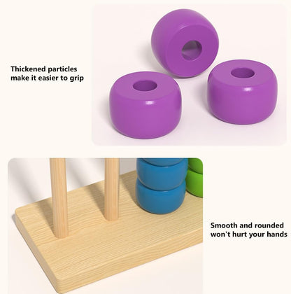Color Matching Stacking Puzzle Game, Fast Pattern Challenge Ring Stack Puzzle for 2 Players, Competitive Tabletop Puzzle Game Set Including Shelves and Rings (1pcs)