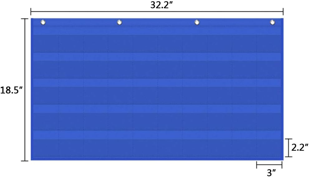 Eamay Hundreds Pocket Chart with 130 Number Cards, Number 1-100 Board Pocket Chart for Teacher Lessons in a Classroom or for Use at Home (100 Pockets)