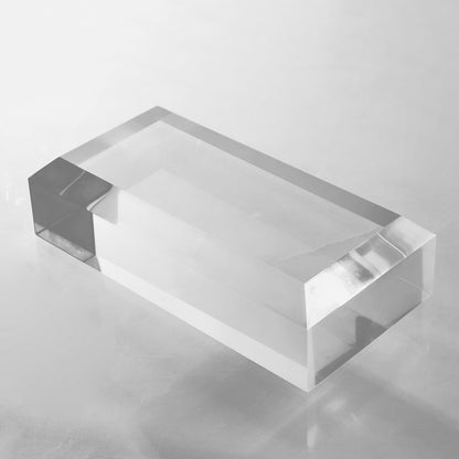 CiaoHER 2in Thickness Beveled Solid Acrylic Display Block Clear Polished Pedestal Stand Riser Solid Base (10x10)
