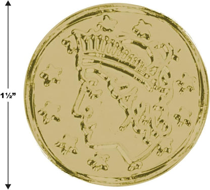 Beistle 200 Piece Embossed Plastic Coins For Pirate Treasure Chest Favors, Casino Theme Decorations