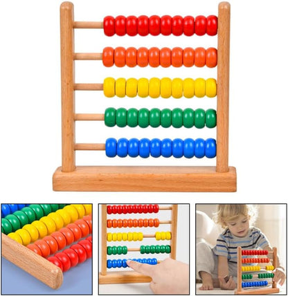 IMIKEYA Wooden Abacus for Kids - 50 Beads Counting Toy Colorful Counters for Kids Math Educational Math Counting Tool Bead Counter Game Counting Toys for Preschool Learning & Elementary School