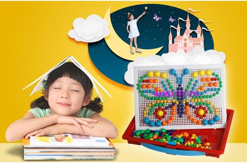 IMIKEYA 296pcs Mushroom Nail Set - Educational Pegboard Puzzle for Creative ' Play