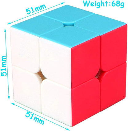 TANCH QIYI Speed Cube 2X2X2 No Stickers Magic Cube Puzzle Toy for Kids & Adults (Colorful)…