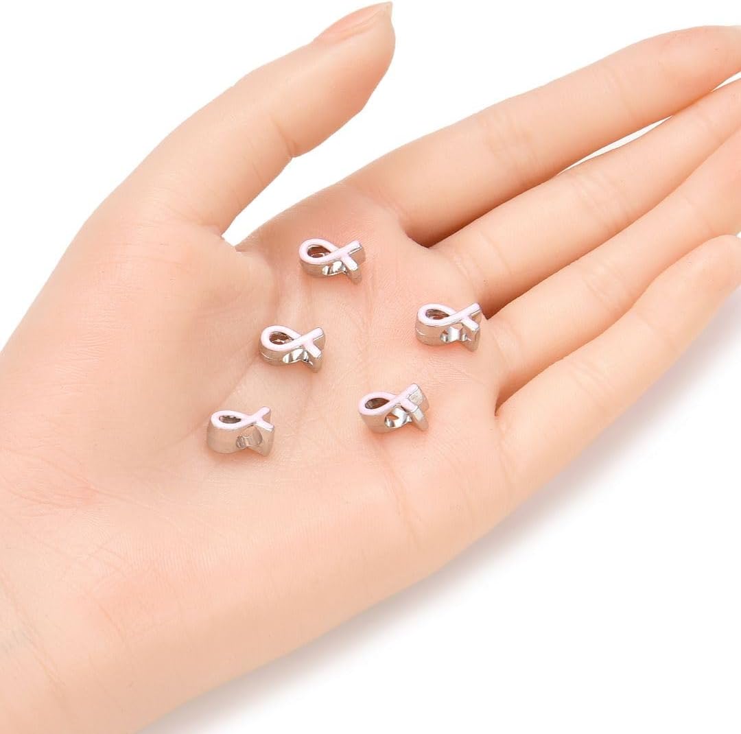 40pcs Live Love Laugh Large Hole Loose Beads (4.5mm Hole) Antique Silver Metal Spacer for DIY Craft Jewelry Making MEC-C9