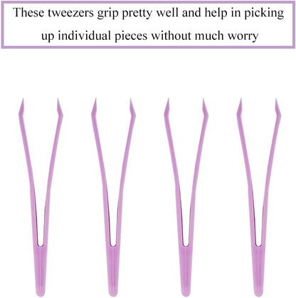 15 Pieces Blue Plastic Tweezers 3.14 Inch Craft Tweezers Forceps Thickened Plastic Sturdy Fine Motor Skill Learning for Perler Beads Jewelry Making Family Classroom School Ckyleole