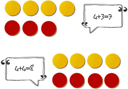 TOMMYHOME Plastic Two-Color Counter,Red/Yellow,Educational Equipment, Math Classroom Supplies, let Children Learn Mathematics Better(Pack of 200)