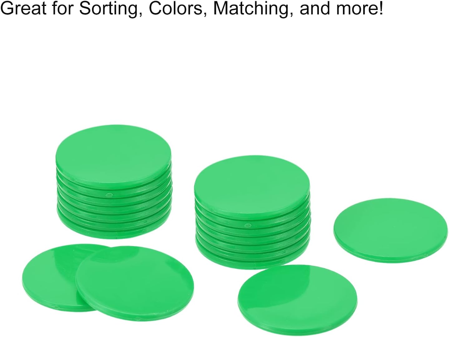 MECCANIXITY Small Plastic Learning Counters Disks Chip Bingo Chip Counting Discs Markers 24mm/0.94 Inch for Math Practice Red, Pack of 50