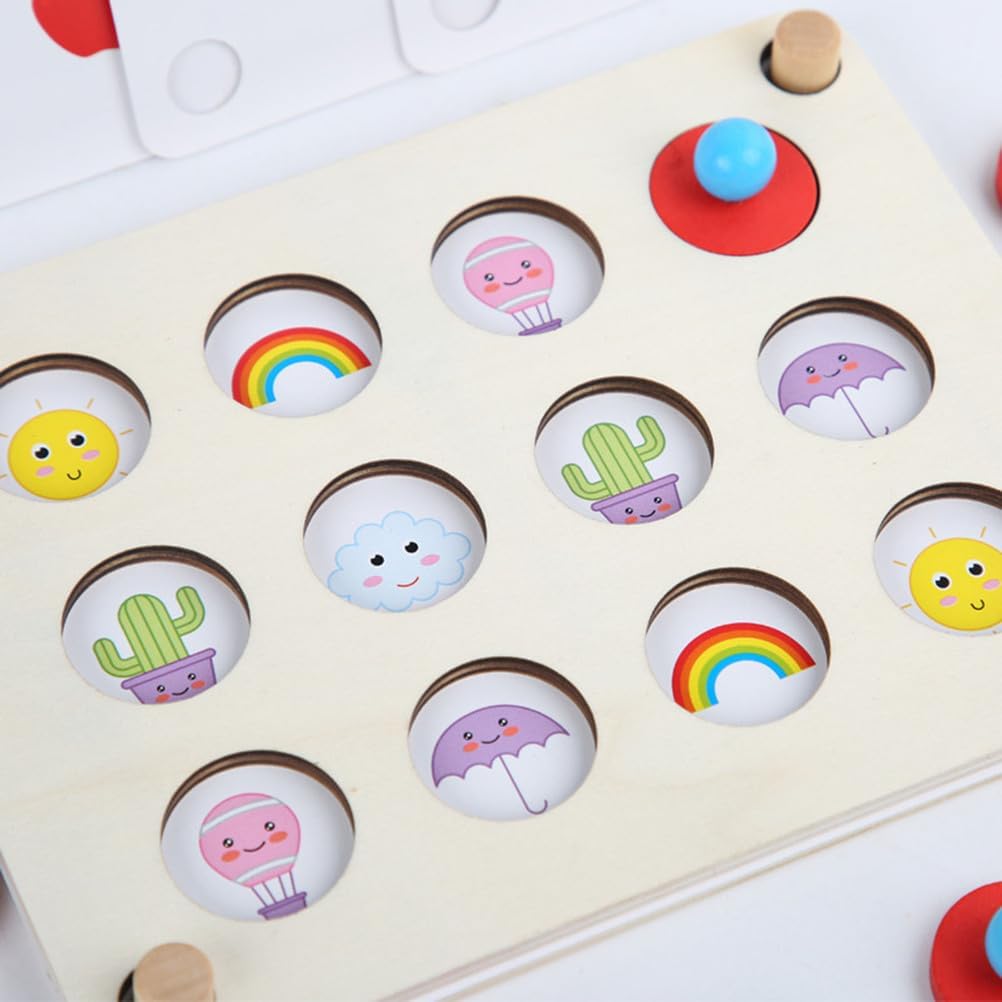 Montessori Wooden Memory Matching Game, Concentration & Fine Motor Skills Toy for Toddlers