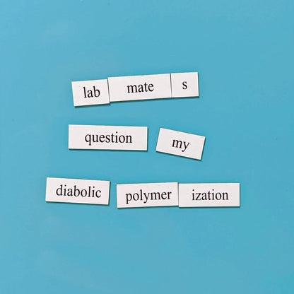 Chemistry Word Magnets Kit - Funny Nerdy Poetry Set for College to PhD & Professional Chemists- Ideal Cool Geek Tech Gifts Office Refrigerator-Magnetic White Board - Perfect for STEM Students & Adults