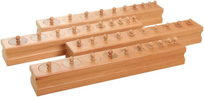 Montessori Large Socket Cylinders, Wooden Sensory Toy for Toddlers, Educational Gift