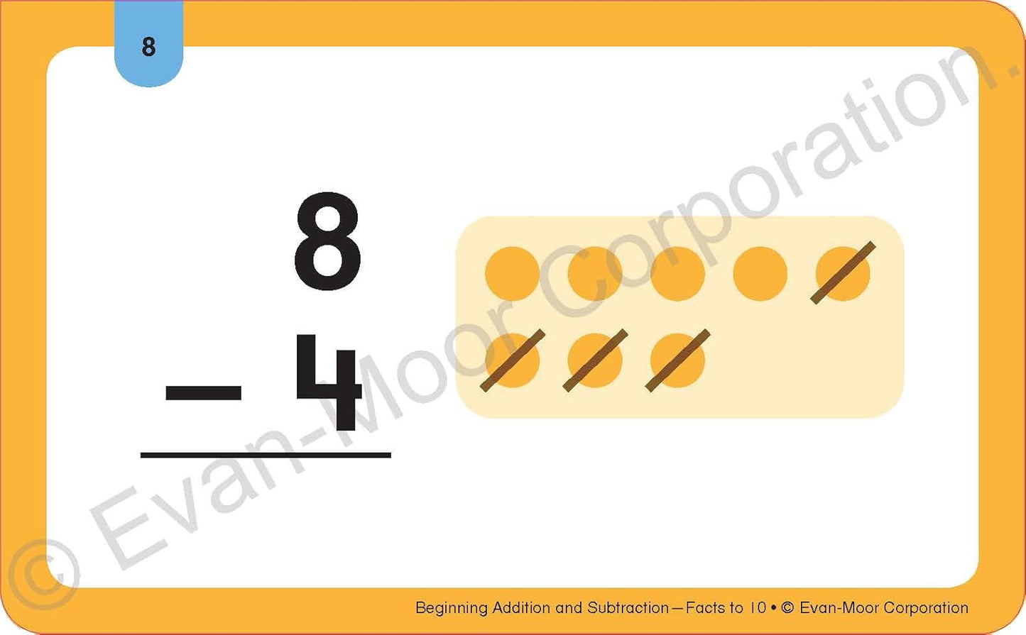 Evan-Moor® Learning Line Flashcards: Addition and Subtraction Facts to 10, Grade 1+ (Age 5+)