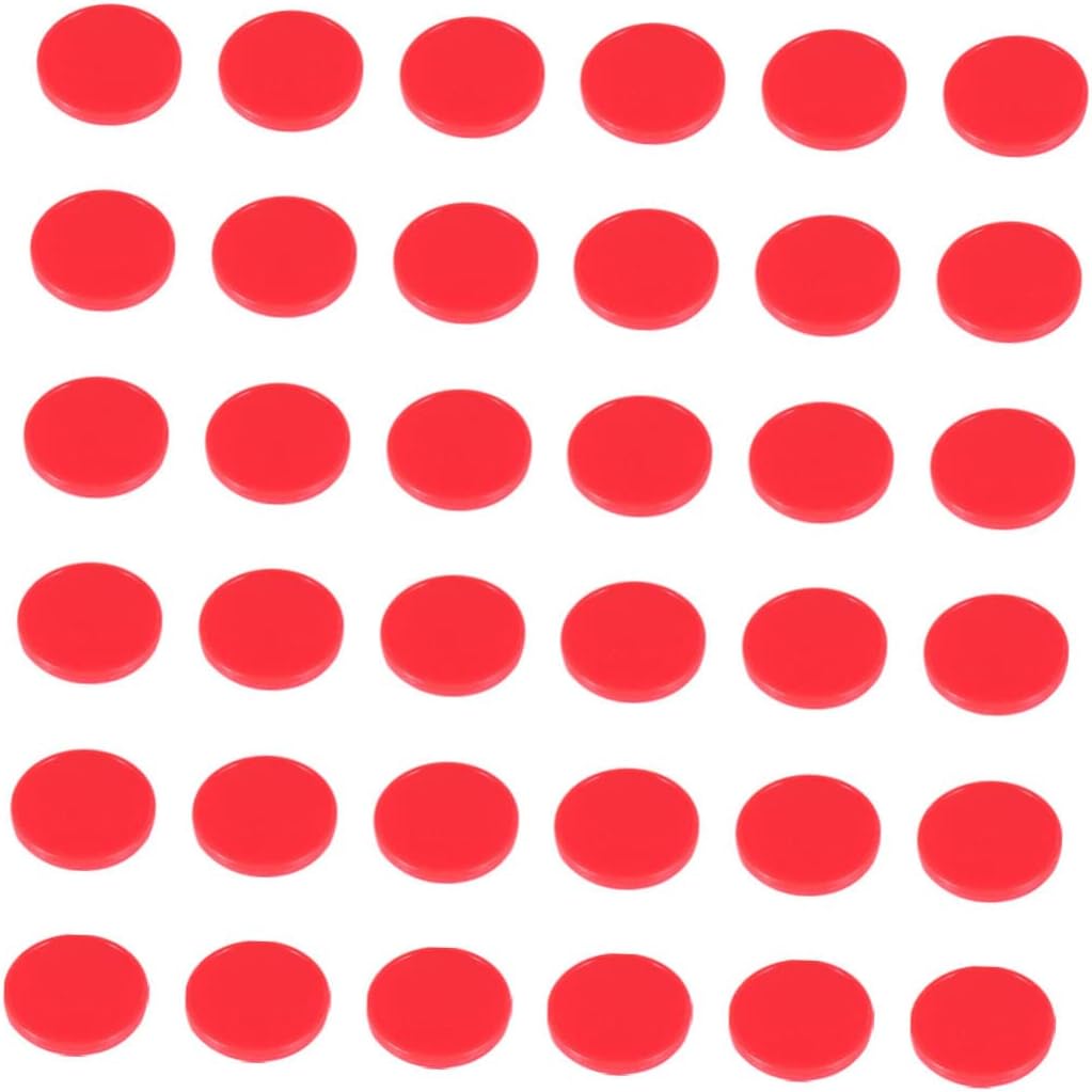 Hemoton 200Pcs Colorful Counting Chips Plastic Bingo Game Tokens for Math Learning Fun Activities for Home School Classroom Use Red Round Pieces