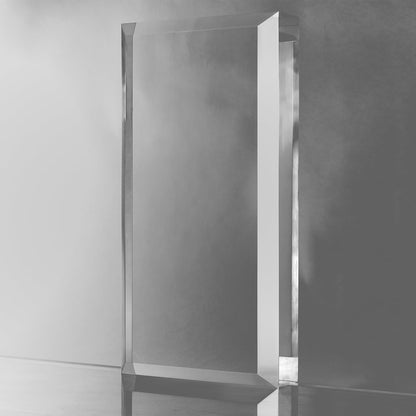 CiaoHER 2in Thickness Beveled Solid Acrylic Display Block Clear Polished Pedestal Stand Riser Solid Base (10x10)